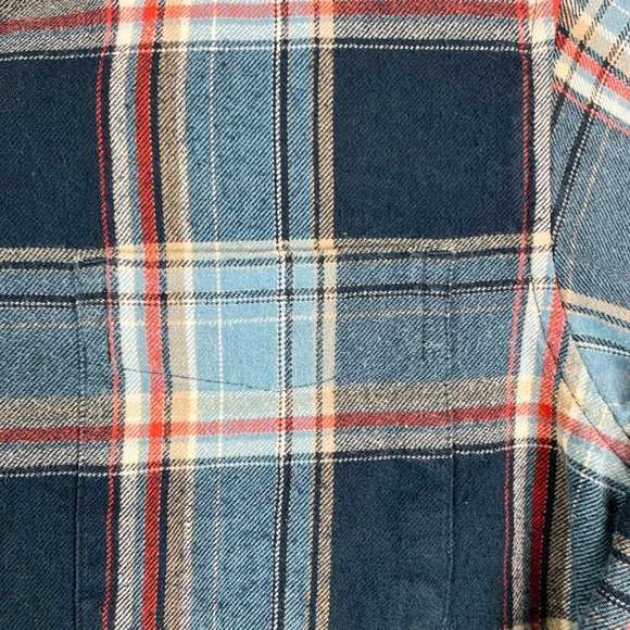 RedHead Flannel Shirt Mens Medium Blue Red Plaid Outdoor Hike Camp Fish Hunt - Picture 3 of 12